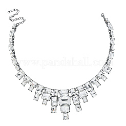 Exaggerated Party Zinc Alloy & Clear Glass Bib Necklaces for Glamorous Events&nbsp;RT5947