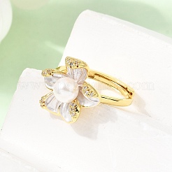 Adjustable Brass Micro Pave Cubic Zirconia Enamel Finger Rings&nbsp;CU-CBABA66-01A-G