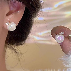 Apple Alloy Plastic Stud Earrings&nbsp;FS-WG1EC88-01