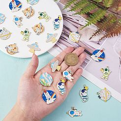32Pcs 8 Style Alloy Enamel Pendants&nbsp;ENAM-SZ0002-96