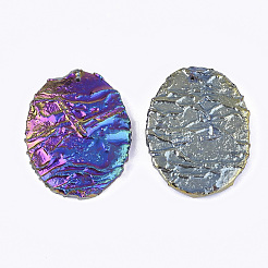 Electroplated  Natural Dragon Blood Jasper Pendants&nbsp;G-S329-025
