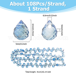 Full Rainbow Plated Electroplate Transparent Glass Beads Strands&nbsp;EGLA-FI0001-02