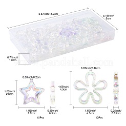 20Pcs 2 Styles Plated UV Acrylic Beads&nbsp;TACR-FS0001-61