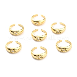 Clear Cubic Zirconia Sun Open Cuff Ring for Women&nbsp;RJEW-C018-14G