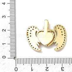 Brass Micro Pave Clear Cubic Zirconia Locket Pendants&nbsp;KK-A293-26A-G