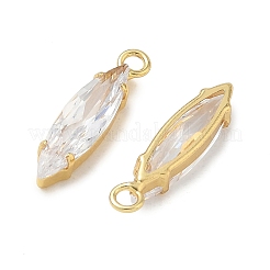 Brass Pave Clear Cubic Zirconia Pendants&nbsp;CU-CBAD360-09G-03