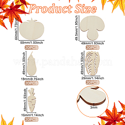 100Pcs 5 Styles Unfinished Wooden Cutouts&nbsp;WOOD-OC0002-89