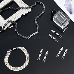 8Pcs Bowknot Brass Clear Cubic Zirconia Watch Band Clasps&nbsp;ZIRC-PH0001-55P