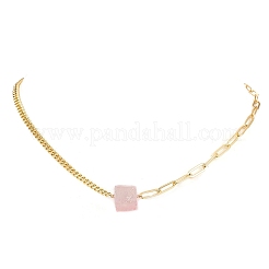 Electroplated Natural Quartz Hexagon Prism Pendant Necklaces&nbsp;NJEW-JN04996-04