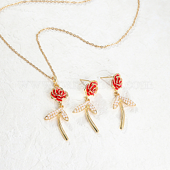 Plastic Rose Flower Jewelry Set&nbsp;ZU1827