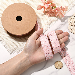 1 Roll Flower Printed Polyester Ribbons&nbsp;SRIB-CY0001-11