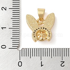 Brass & Shell & Clear Cubic Zirconia Pendants&nbsp;KK-I712-12G
