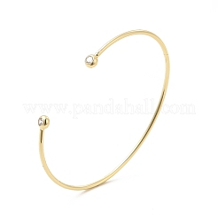 Clear Cubic Zirconia Open Cuff Bangle&nbsp;BJEW-G663-03G