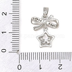 Brass Micro Pave Clear Cubic Zirconia Pendants&nbsp;CU-CBABDE1-06P