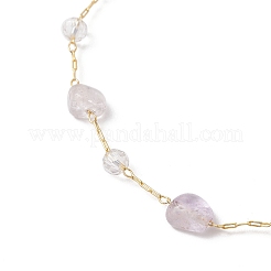Handmade Natural Amethyst Beaded Chains Earring & Necklaces Sets&nbsp;SJEW-JS01342-02