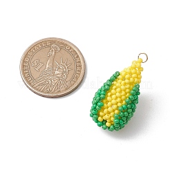 Glass Seed Beaded Corn Pendants&nbsp;PALLOY-GD00001