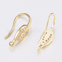 Brass Micro Pave Cubic Zirconia Earring Hooks&nbsp;LS-ZIRC-K075-38G
