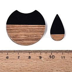 20Pcs 10 Styles Opaque Resin & Walnut Wood Pendants&nbsp;RESI-N053-02