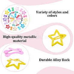 80Pcs 4 Styles Heart & Star & Bone & Teardrop Steel Snap Hair Clips&nbsp;OHAR-SP0001-04