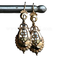 Alloy Imitation Pearl Oval Dangle Earrings&nbsp;FS-WG8B302-01