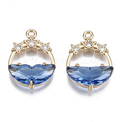 Faceted Transparent Glass Pendants&nbsp;GLAA-T020-18