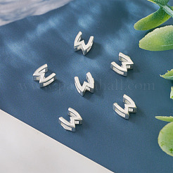 6Pcs 925 Sterling Silver Hollow Initial Beads&nbsp;STER-TA0001-53W