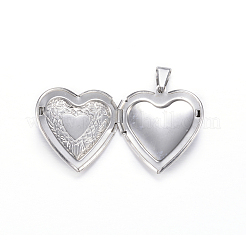 Non-Tarnish 316 Stainless Steel Locket Pendants&nbsp;X-STAS-N0016-03P