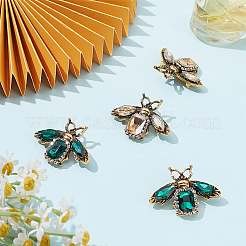 4Pcs 2 Colors Bee Rhinestones Pin&nbsp;JEWB-WR0001-07