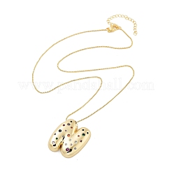Brass Micro Pave Cubic Zirconia Letter Pendant Necklaces&nbsp;LS-KK-Z069-01G-N