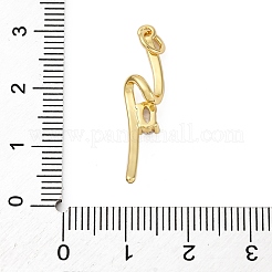 Brass Micro Pave Cubic Zirconia Pendants&nbsp;KK-P308-42G
