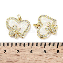 Brass Micro Pave Clear Cubic Zirconia Pendants&nbsp;KK-L213-018G-02