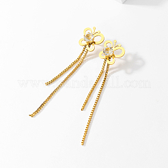 Elegant Hollow Butterfly Tassel 201 Stainless Steel Stud Earrings&nbsp;YA6083
