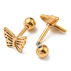 Ion Plating(IP) 304 Stainless Steel Stud Earrings&nbsp;EJEW-Z034-12G