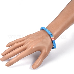 Handmade Polymer Clay Heishi Beads Stretch Bracelets&nbsp;BJEW-JB05304