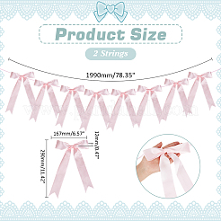Polyester Bowknot Hanging Banner&nbsp;OFST-WH0004-121B