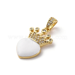 Brass Cubic Zirconia Pendants&nbsp;ZIRC-H122-01G