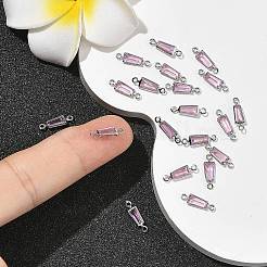 SHEGRACE Brass Pave Cubic Zirconia Trapezoid Connector Charms&nbsp;XGRQ2O907-444B-P