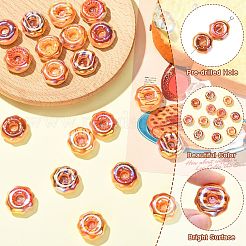 20Pcs 5 Colors Electroplate Transparent Resin Beads&nbsp;RESI-CJ0005-22