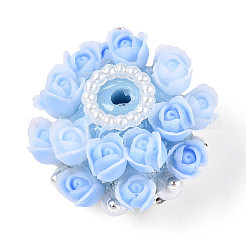 Acrylic with Resin Iron Rhinestone ABS Imitation Pearl Beads&nbsp;OACR-T031-04B