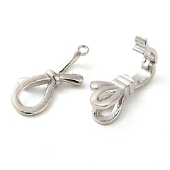 Rack Plating Brass Knot Fold Over Clasps&nbsp;KK-K349-12P