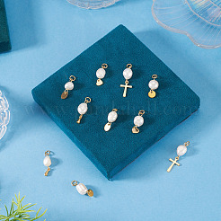10Pcs 5 Styles Natural Freshwater Pearl & 304 Stainless Steel & 201 Stainless Steel Pendants&nbsp;PALLOY-TAC0267