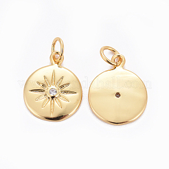 Brass Charms&nbsp;LS-X-ZIRC-L070-63G