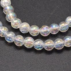 Electroplate Synthetic Crackle Quartz Bead Strands&nbsp;X-EGLA-J067-6mm-AB01