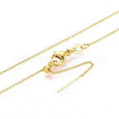 1MM Adjustable Slider Brass Cable Chain Necklaces for Men Women&nbsp;NJEW-N057-01G