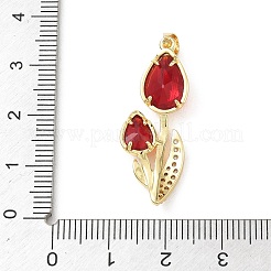 Brass Micro Pave Cubic Zirconia Pendants&nbsp;KK-A303-14G
