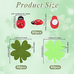 80Pcs 2 Colors Wool Felt Clovers&nbsp;FIND-SP0005-85