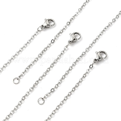 10Pcs 304 Stainless Steel Cable Chain Necklaces Set for Men Women&nbsp;MAK-YW0002-01P