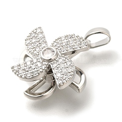 Brass Micro Pave Cubic Zirconia Pendants&nbsp;KK-B122-03C-P