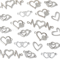 30Pcs 5 Styles Alloy Crystal Rhinestone Links/Connectors&nbsp;ALRI-FS0001-09
