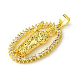 Brass Micro Pave Clear Cubic Zirconia Pendants&nbsp;KK-H472-42A-G